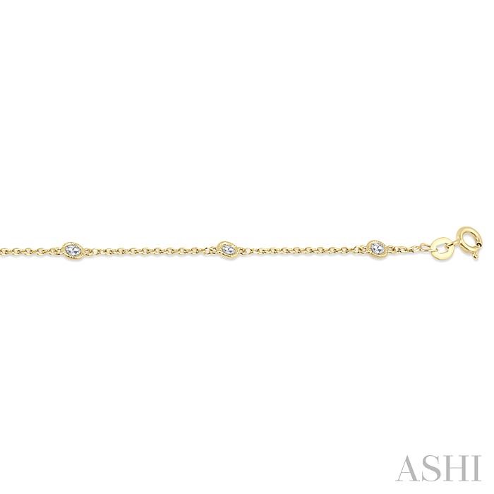 Rose Cut Diamond Station Chain Bracelet-3