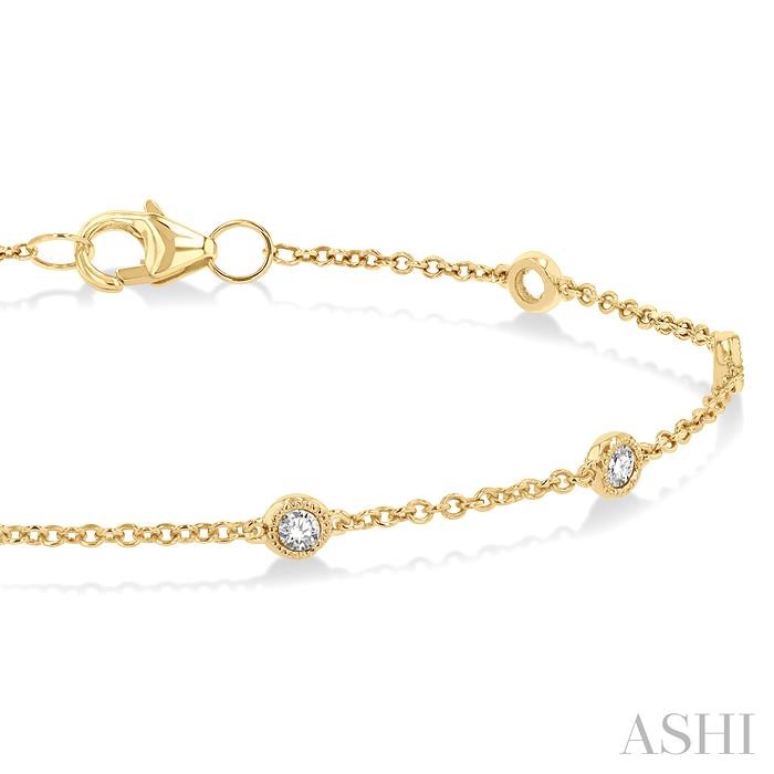 Rose Cut Diamond Station Chain Bracelet-2