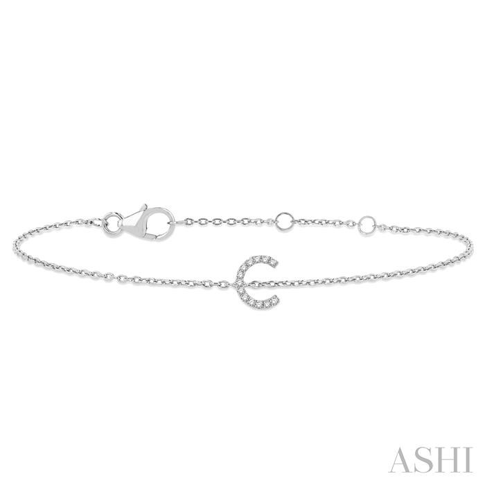 Block 'C' Initial Diamond Chain Bracelet