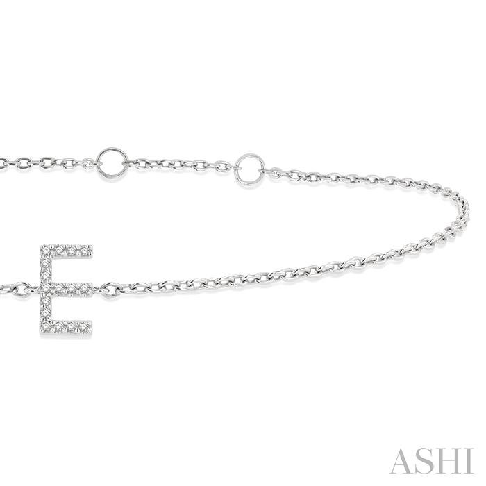 Block 'E' Initial Diamond Chain Bracelet-2