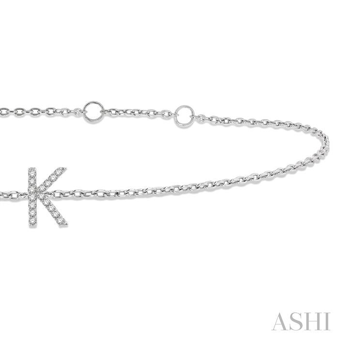 Block 'K' Initial Diamond Chain Bracelet-2
