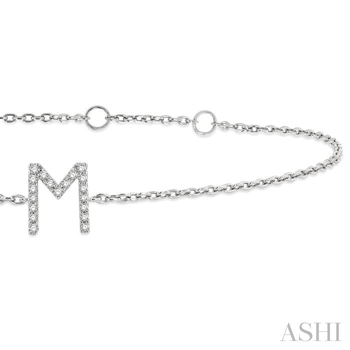 Block 'M' Initial Diamond Chain Bracelet