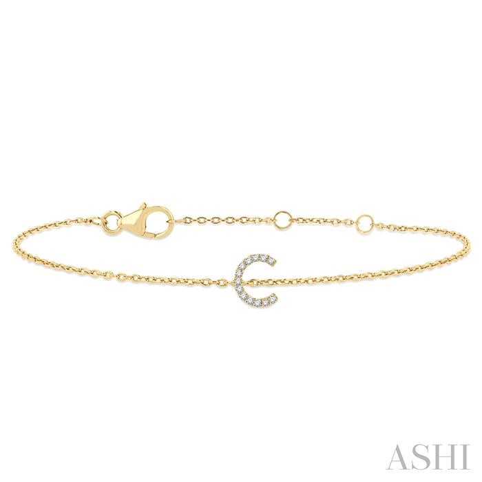 Block 'C' Initial Diamond Chain Bracelet