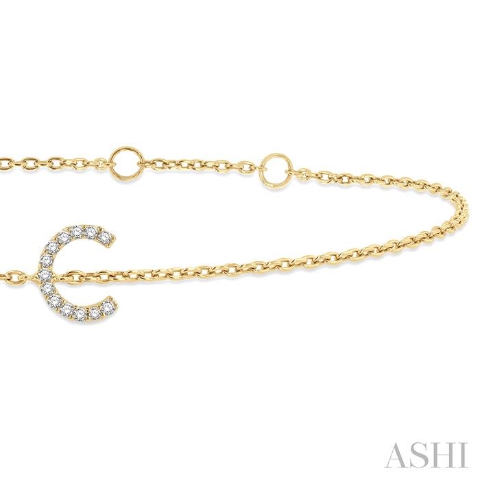 Block 'C' Initial Diamond Chain Bracelet-2