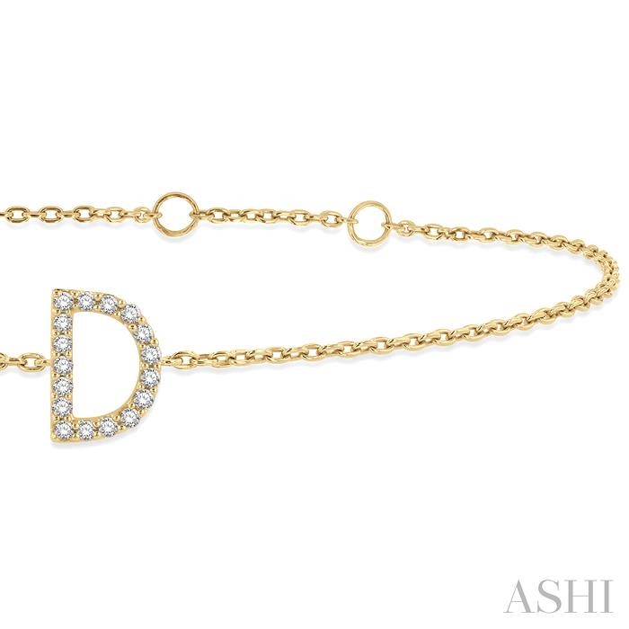 Block 'D' Initial Diamond Chain Bracelet-2