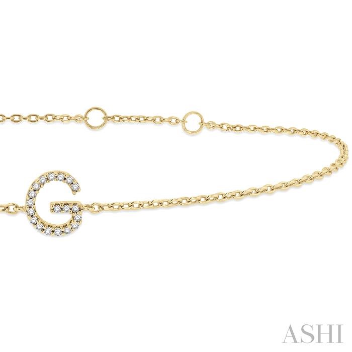 Block 'G' Initial Diamond Chain Bracelet-2