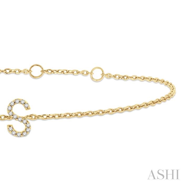 Block 'S' Initial Diamond Chain Bracelet-2
