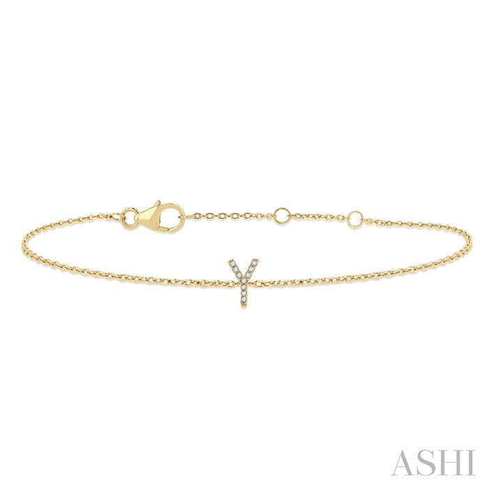 Block 'Y' Initial Diamond Chain Bracelet