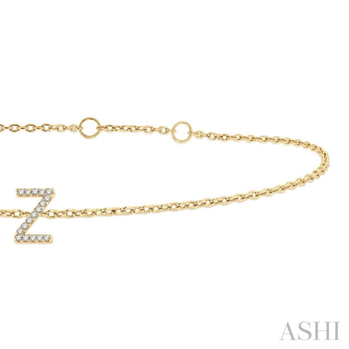 Block 'Z' Initial Diamond Chain Bracelet-2
