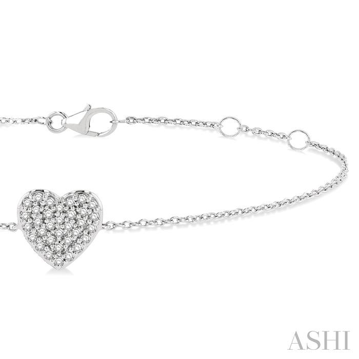Heart Shape Petite Diamond Fashion Chain Bracelet-2
