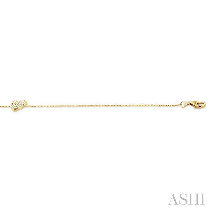 Heart Shape Petite Diamond Fashion Chain Bracelet-3