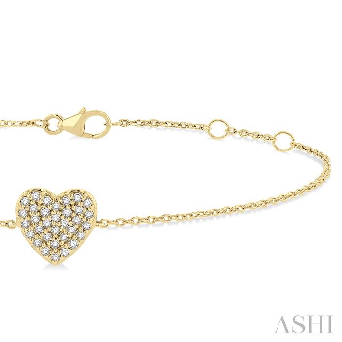 Heart Shape Petite Diamond Fashion Chain Bracelet-2