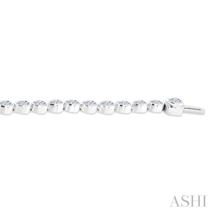 Pear Shape East-West Bezel Set Diamond Tennis Bracelet-3