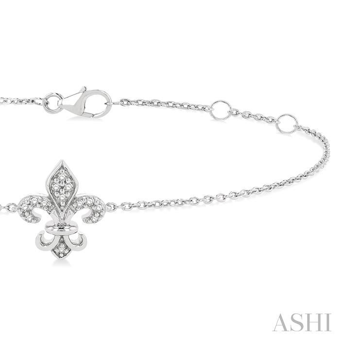 Fleur De Lis Petite Diamond Fashion Chain Bracelet-2