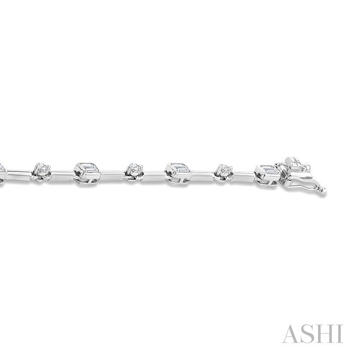 Emerald Shape Bezel Set Diamond Bracelet-3