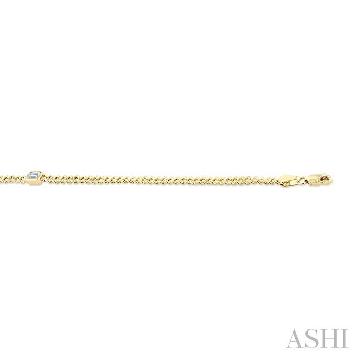 Emerald Shape Curb Diamond Fashion Bracelet-3