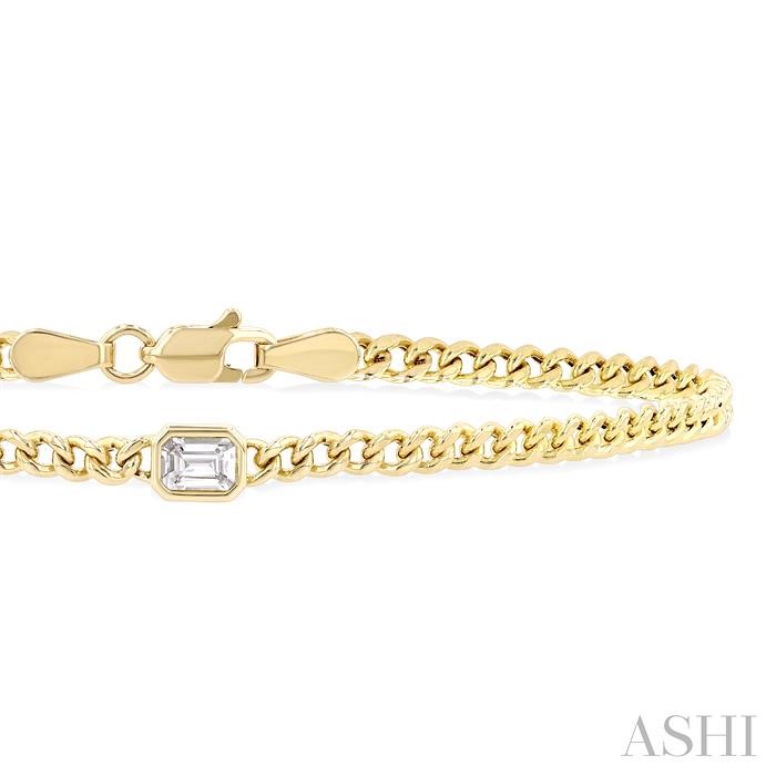 Emerald Shape Curb Diamond Fashion Bracelet-2