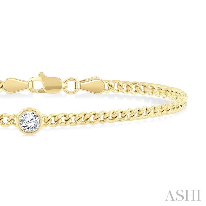 Round Shape Curb Diamond Fashion Bracelet