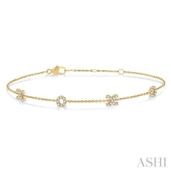 X & O SHAPE DIAMOND STATION BRACELET