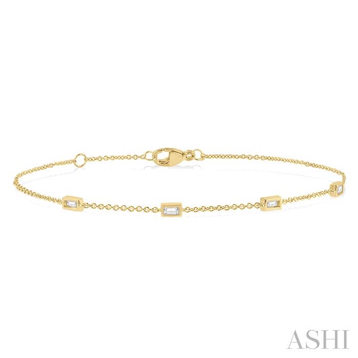 PETITE BAGUETTE DIAMOND MOTIF STATION FASHION BRACELET