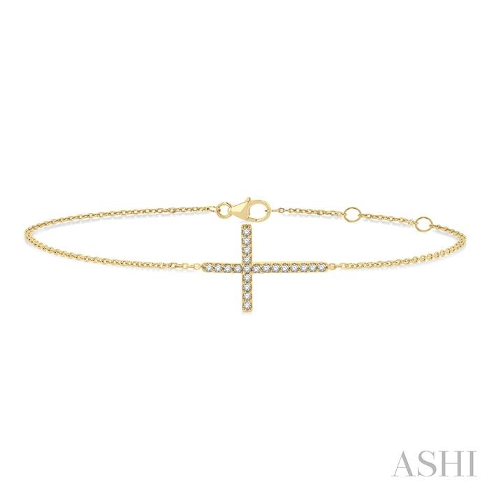 SIDEWAY CROSS PETITE DIAMOND FASHION BRACELET