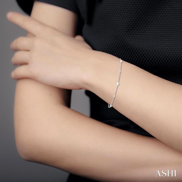 Pearl & Diamond Station Chain Bracelet