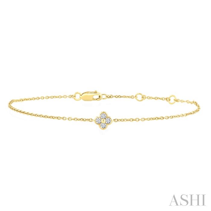 Clover Bezel Petite Diamond Fashion Chain Bracelet
