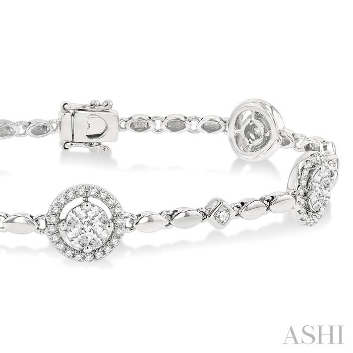 Round Shape Halo Diamond Bracelet-2
