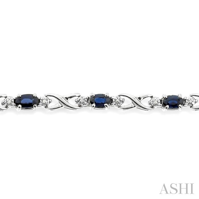 Oval Shape Gemstone & Diamond Bracelet-3