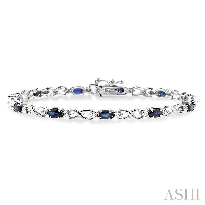 OVAL SHAPE GEMSTONE & DIAMOND BRACELET