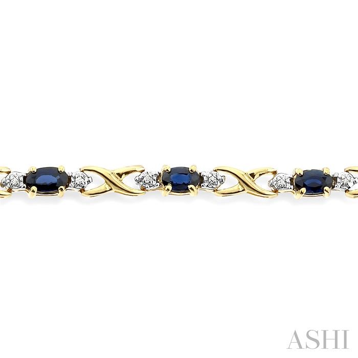 Oval Shape Gemstone & Diamond Bracelet-3
