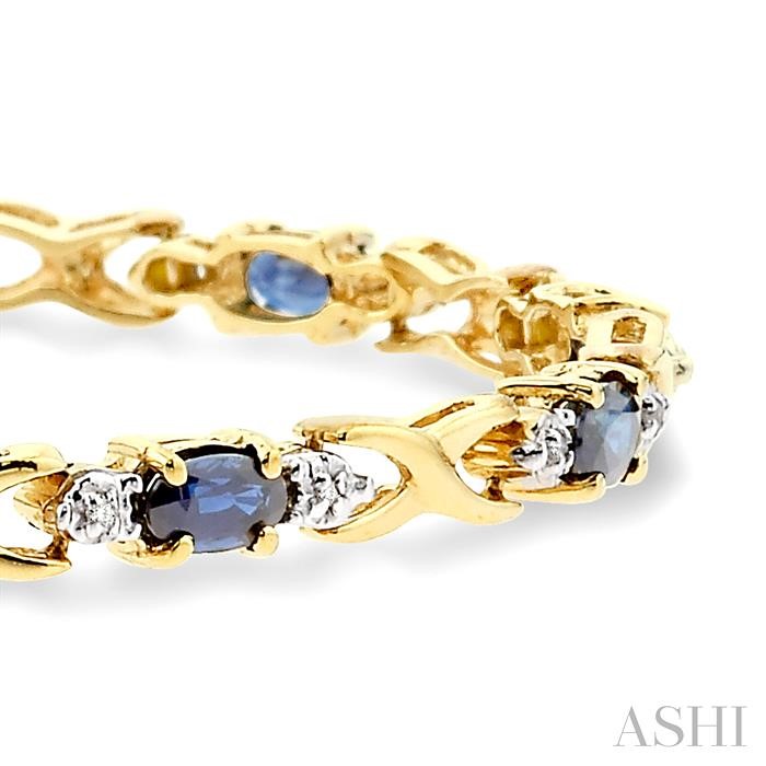 Oval Shape Gemstone & Diamond Bracelet-2