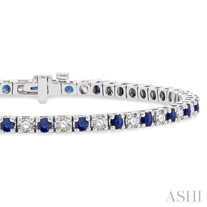 Alternate Gemstone & Diamond Tennis Bracelet-2