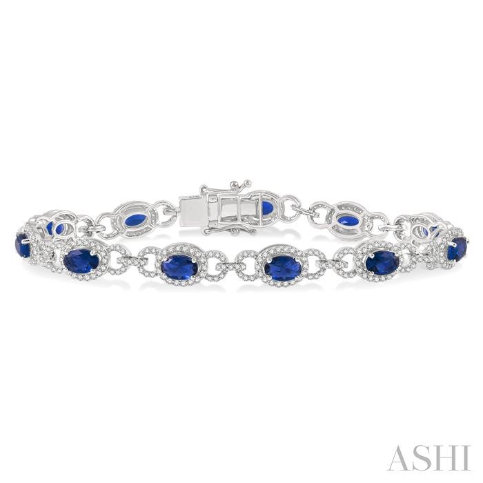 OVAL SHAPE GEMSTONE & DIAMOND BRACELET
