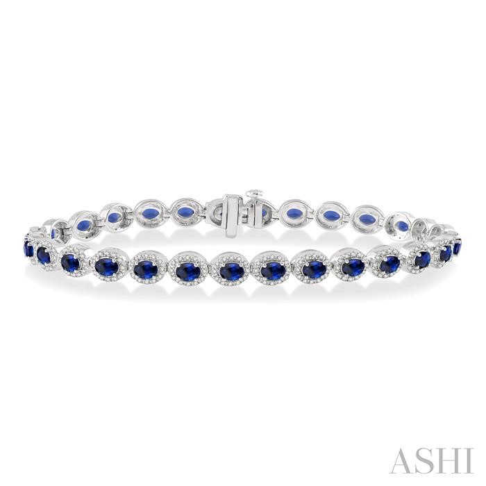 OVAL SHAPE GEMSTONE & DIAMOND BRACELET