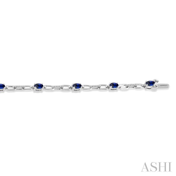 Oval Shape Gemstone & Diamond Bracelet-3