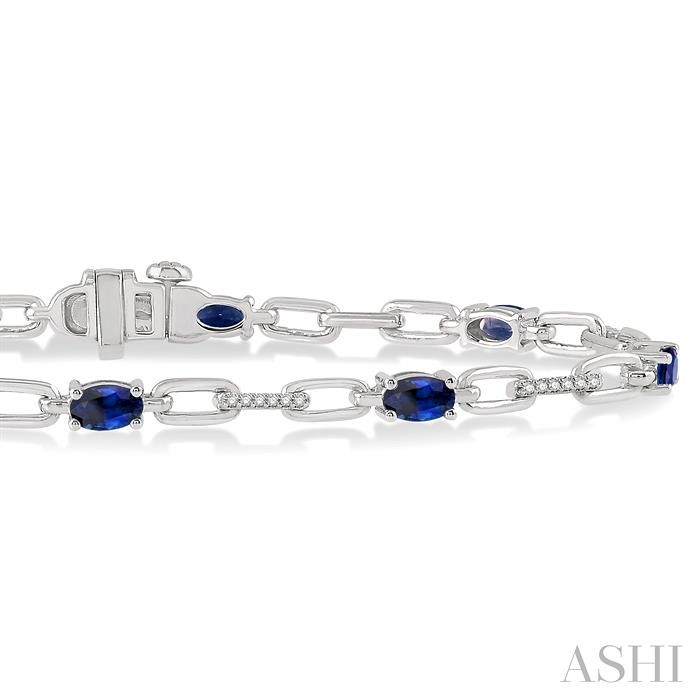 Oval Shape Gemstone & Diamond Bracelet-2