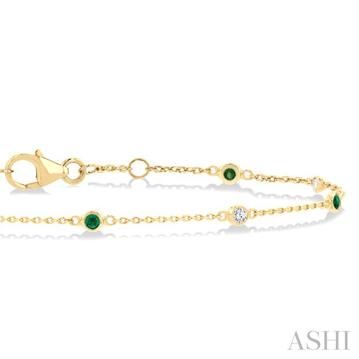 Alternate Gemstone & Diamond Station Chain Bracelet