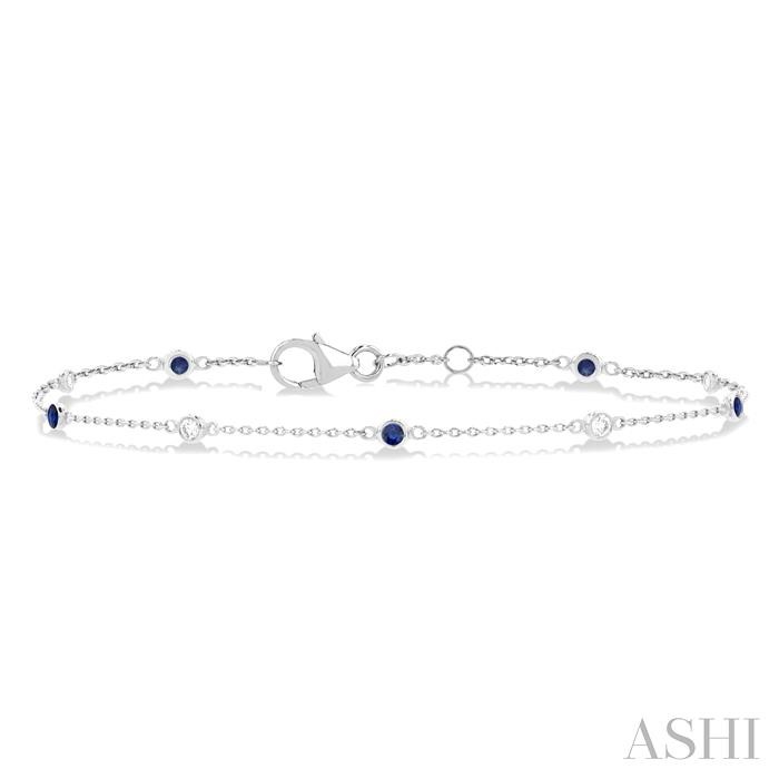 Alternate Gemstone & Diamond Station Chain Bracelet
