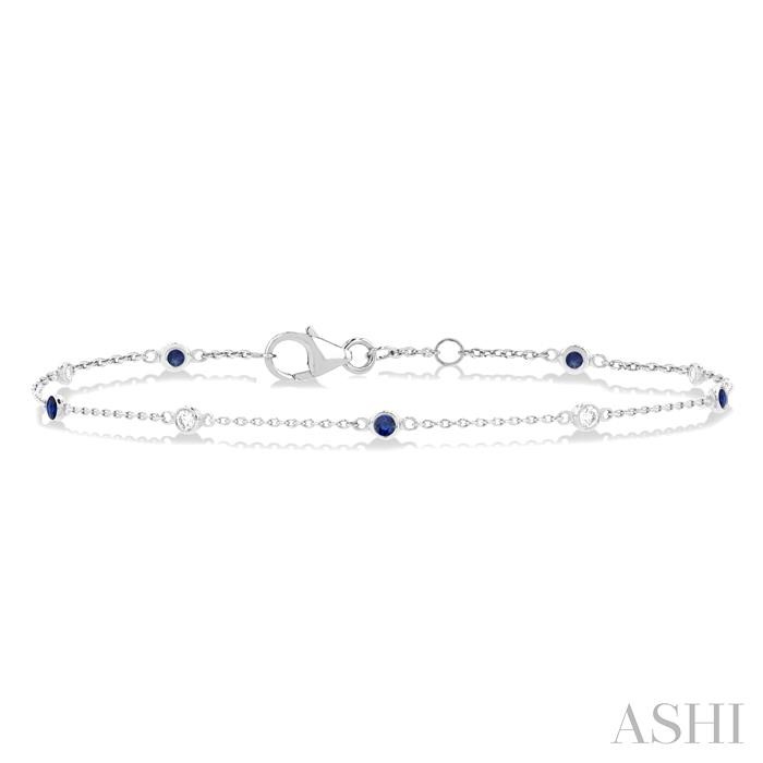 GEMSTONE & DIAMOND STATION CHAIN BRACELET