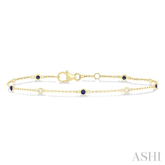 Alternate Gemstone & Diamond Station Chain Bracelet