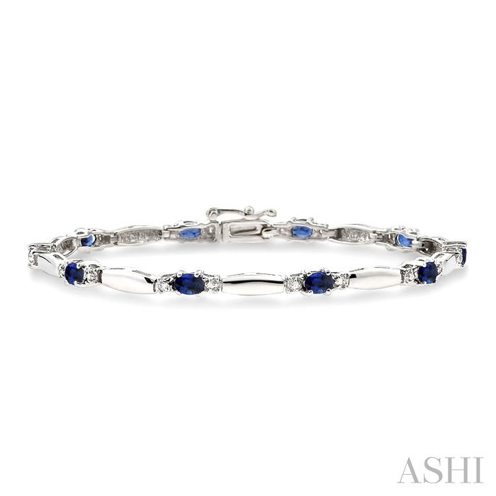 OVAL SHAPE GEMSTONE & DIAMOND BRACELET