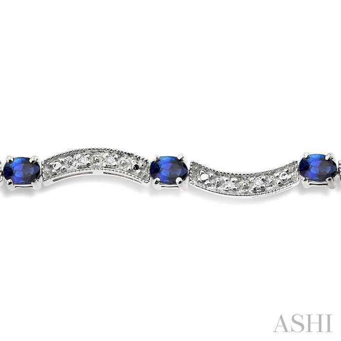 Oval Shape Gemstone & Diamond Bracelet-3