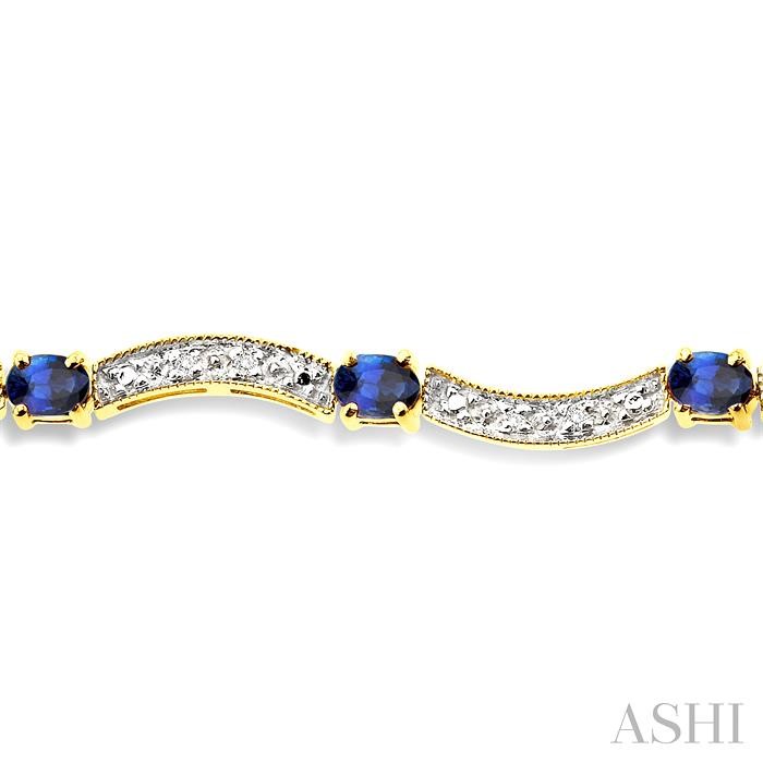 Oval Shape Gemstone & Diamond Bracelet-3