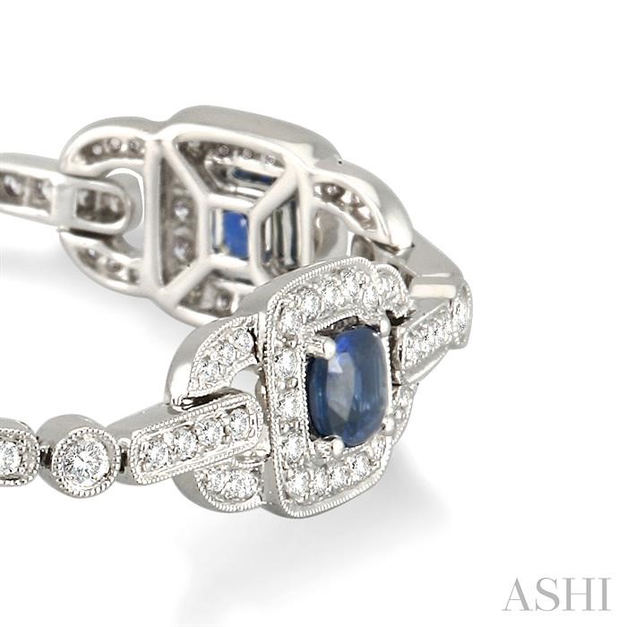 Cushion Shape Gemstone & Halo Diamond Bracelet-2