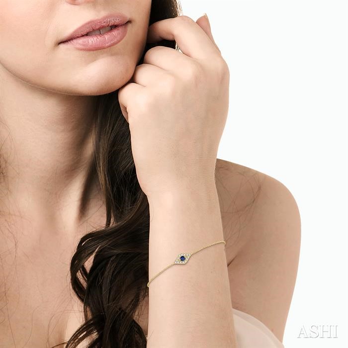 Evil Eye Gemstone & Petite Diamond Fashion Chain Bracelet-4