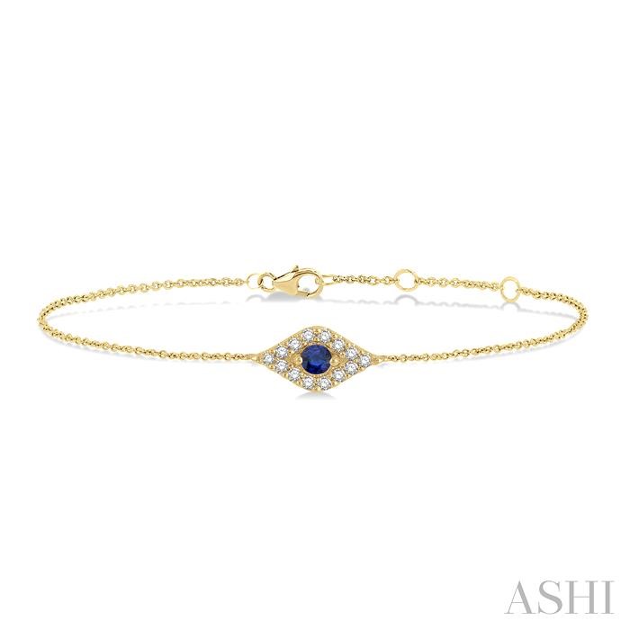 EVIL EYE GEMSTONE & PETITE DIAMOND FASHION CHAIN BRACELET