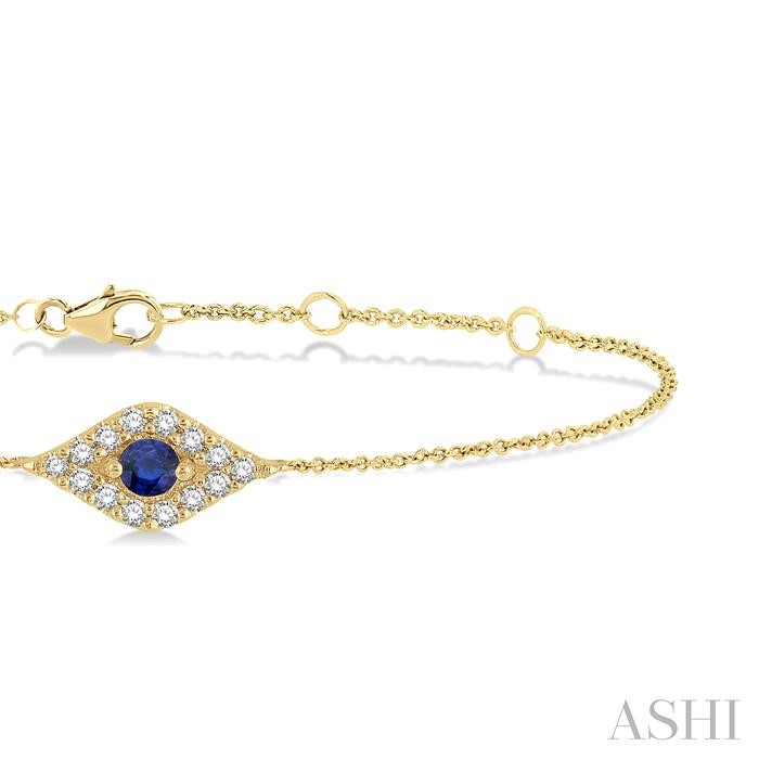 Evil Eye Gemstone & Petite Diamond Fashion Chain Bracelet-2