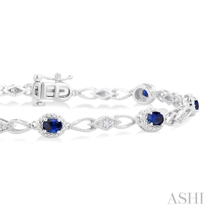 Oval Shape Gemstone & Diamond Fashion Bracelet-2