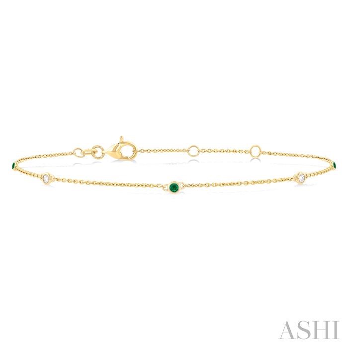 Alternate Gemstone & Diamond Station Chain Bracelet